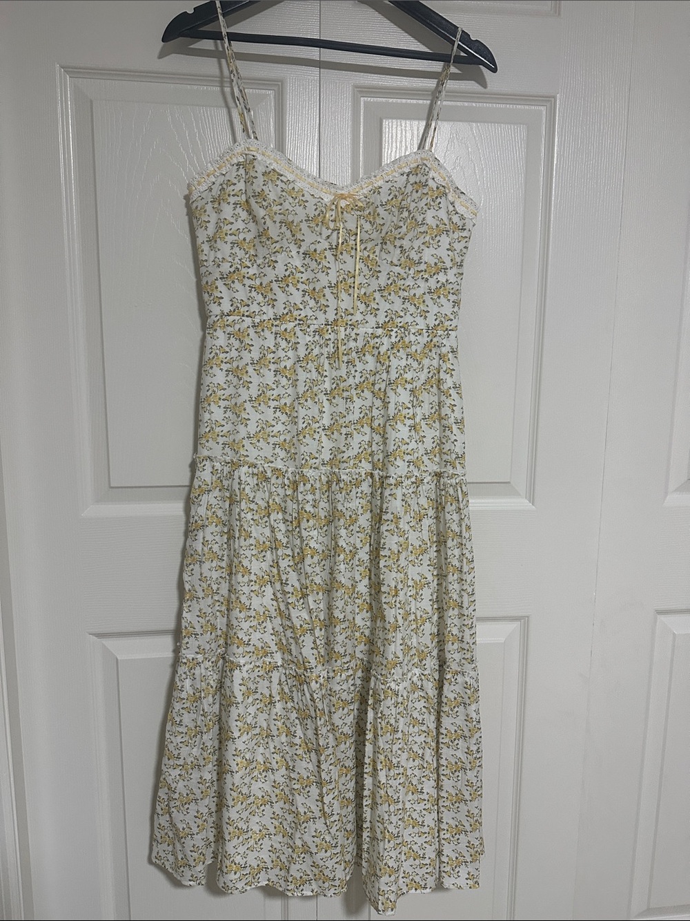 Yellow Floral Midi Dress